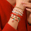 Wholesale Women's Minimalist Christmas Polymer Clay Bracelet With Snowflake And Christmas Tree Pendant