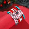 Wholesale Women's Minimalist Christmas Polymer Clay Bracelet With Snowflake And Christmas Tree Pendant