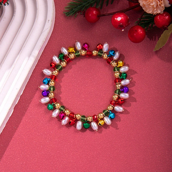 Wholesale Women's Minimalist Christmas Polymer Clay Bracelet With Snowflake And Christmas Tree Pendant
