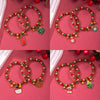 Wholesale Women's Minimalist Christmas Polymer Clay Bracelet With Snowflake And Christmas Tree Pendant