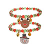 Wholesale Women's Minimalist Christmas Polymer Clay Bracelet With Snowflake And Christmas Tree Pendant