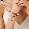 Wholesale Women's Minimalist Christmas Polymer Clay Bracelet With Snowflake And Christmas Tree Pendant