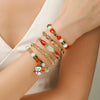 Wholesale Women's Minimalist Christmas Polymer Clay Bracelet With Snowflake And Christmas Tree Pendant
