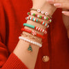 Wholesale Women's Minimalist Christmas Polymer Clay Bracelet With Snowflake And Christmas Tree Pendant