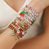 Wholesale Women's Minimalist Christmas Polymer Clay Bracelet With Snowflake And Christmas Tree Pendant