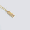Wholesale Women's Minimalist Copper Pendant Choker Necklace With Square Shape And Mixed Gemstone Inlay Of Letters Numbers Text In O Chain Style