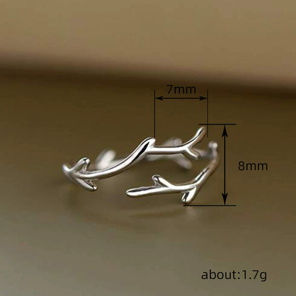 Wholesale Women's Minimalist Copper Ring With Geometric And Leaf Pattern Electroplated