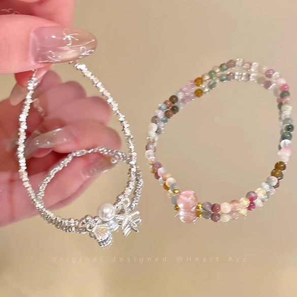 Wholesale Women's Minimalist Copper Star Pattern Electroplated Beaded Bracelet With Starfish And Shell