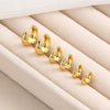Wholesale Women's Minimalist Copper Zircon Geometric Round Ear Buckle Earrings With Real Gold Plated Electroplating Treatment