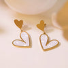 Wholesale Women's Minimalist Design Stainless Steel Inlaid Heart Shape Pendant Clavicle Necklace With Electroplating Treatment