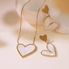 Wholesale Women's Minimalist Design Stainless Steel Inlaid Heart Shape Pendant Clavicle Necklace With Electroplating Treatment