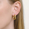 Wholesale Women's Minimalist Diamondencrusted Zodiac Snakeshaped Stainless Steel Earrings With Vacuum Real Gold Plating