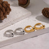 Wholesale Women's Minimalist Diamondencrusted Zodiac Snakeshaped Stainless Steel Earrings With Vacuum Real Gold Plating