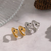 Wholesale Women's Minimalist Diamondencrusted Zodiac Snakeshaped Stainless Steel Earrings With Vacuum Real Gold Plating