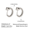 Wholesale Women's Minimalist Diamondencrusted Zodiac Snakeshaped Stainless Steel Earrings With Vacuum Real Gold Plating