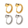 Wholesale Women's Minimalist Diamondencrusted Zodiac Snakeshaped Stainless Steel Earrings With Vacuum Real Gold Plating