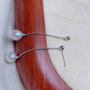 Wholesale Women's Minimalist Drop Shape 925 Sterling Silver Pearl Earrings