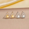 Wholesale Women's Minimalist Dropshaped Copper Earrings Set With Diamonds