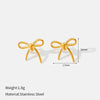 Wholesale Women's Minimalist Dropshaped Stainless Steel Vacuum Plated Earrings