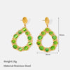 Wholesale Women's Minimalist Dropshaped Stainless Steel Vacuum Plated Earrings