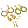 Wholesale Women's Minimalist Dropshaped Stainless Steel Vacuum Plated Earrings