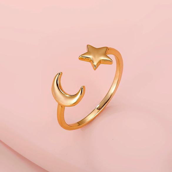 Wholesale Women's Minimalist Electroplated Copper Star Shape Ring Accessories