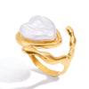 Wholesale Women's Minimalist Electroplated Heart Shape Stainless Steel Ring Jewelry