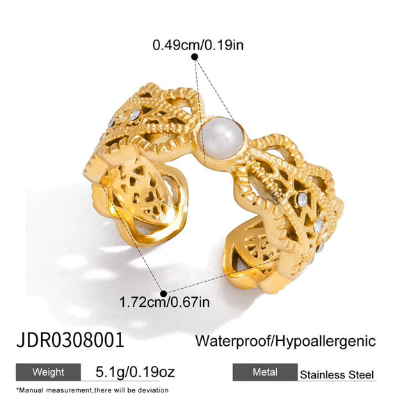 Wholesale Women's Minimalist Electroplated Heart Shape Stainless Steel Ring Jewelry