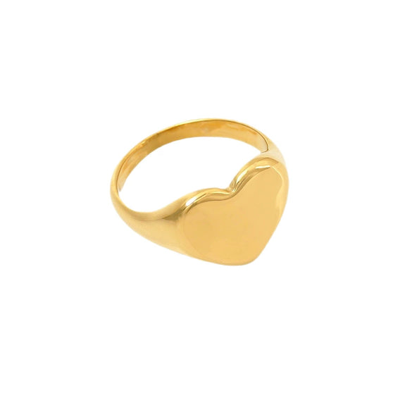 Wholesale Women's Minimalist Electroplated Stainless Steel Heartshaped Jewelry Ring