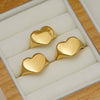 Wholesale Women's Minimalist Electroplated Stainless Steel Heartshaped Jewelry Ring