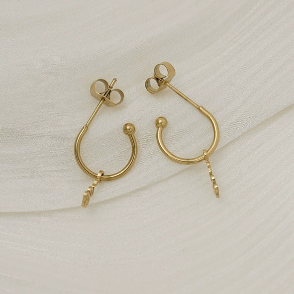 Wholesale Women's Minimalist Electroplated Stainless Steel Snakeshaped Earrings