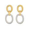 Wholesale Women's Minimalist Exaggerated Niche Geometric Oval Colorblocking Stainless Steel Earrings With Vacuum Real Gold Plating In Pvd Furnace