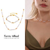 Wholesale Women's Minimalist Ferris Wheel Inlaid Square Zircon Imitation Pearl Titanium Steel Electroplated Necklace And Bracelet Jewelry Set
