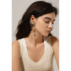 Wholesale Women's Minimalist Flower Stainless Steel Gold Plated Earrings