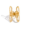 Wholesale Women's Minimalist Flowershaped Stainless Steel Ring With Pvd Furnace Vacuum Real Gold Plating