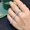 Wholesale Women's Minimalist Four Leaf Clover Zircon Copper Ring