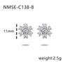 Wholesale Women's Minimalist Fresh Flower Shaped Stainless Steel Earrings With Colorful Zircon Inlay And Electroplating Treatment