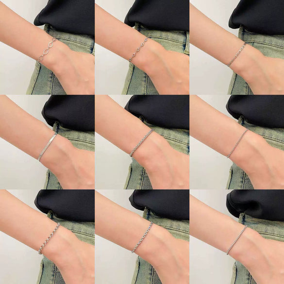 Wholesale Women's Minimalist Geometric Alloy Electroplated Ring Bracelet