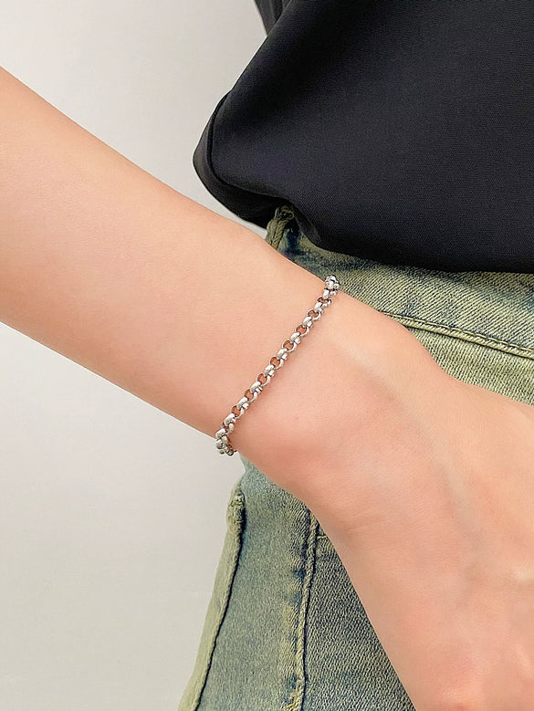 Wholesale Women's Minimalist Geometric Alloy Electroplated Ring Bracelet
