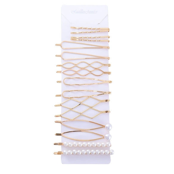 Wholesale Women's Minimalist Geometric Alloy Hairpin Bb Clip Electroplated Hair Accessories