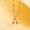 Wholesale Women's Minimalist Geometric Cherry Pendant Necklace Stainless Steel 18K Gold Electroplated Bamboo Chain Jewelry