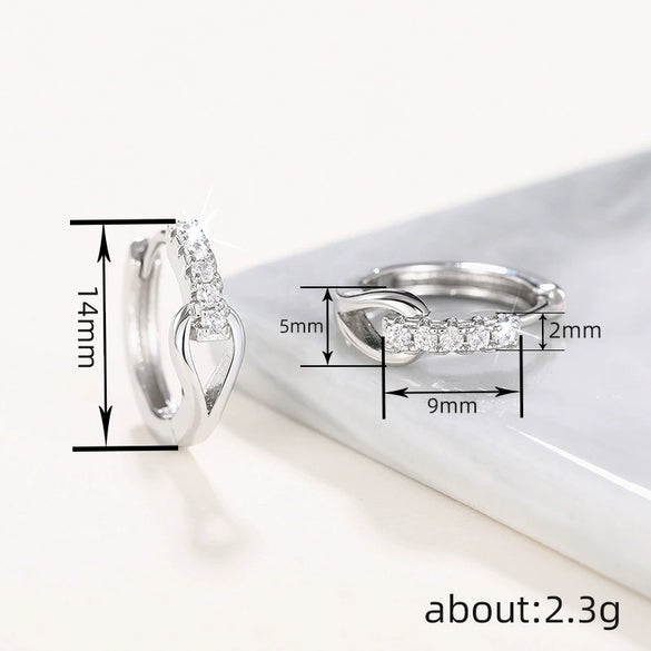 Wholesale Women's Minimalist Geometric Copper Earrings With Microembedded Zirconia