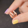 Wholesale Women's Minimalist Geometric Copper Earrings With Microembedded Zirconia