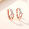 Wholesale Women's Minimalist Geometric Copper Earrings With Microembedded Zirconia
