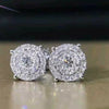 Wholesale Women's Minimalist Geometric Copper Electroplated Round Diamond Full Zircon Earrings