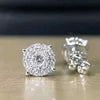 Wholesale Women's Minimalist Geometric Copper Electroplated Round Diamond Full Zircon Earrings