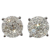 Wholesale Women's Minimalist Geometric Copper Electroplated Round Diamond Full Zircon Earrings