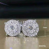 Wholesale Women's Minimalist Geometric Copper Electroplated Round Diamond Full Zircon Earrings