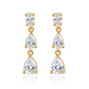 Wholesale Women's Minimalist Geometric Copper Electroplated Water Drop Zircon Earrings