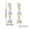 Wholesale Women's Minimalist Geometric Copper Electroplated Water Drop Zircon Earrings